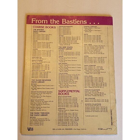 Hymn Favorites Level 1 James Bastien Arranged for Piano WP44 Sheet Music - Picture 4 of 7